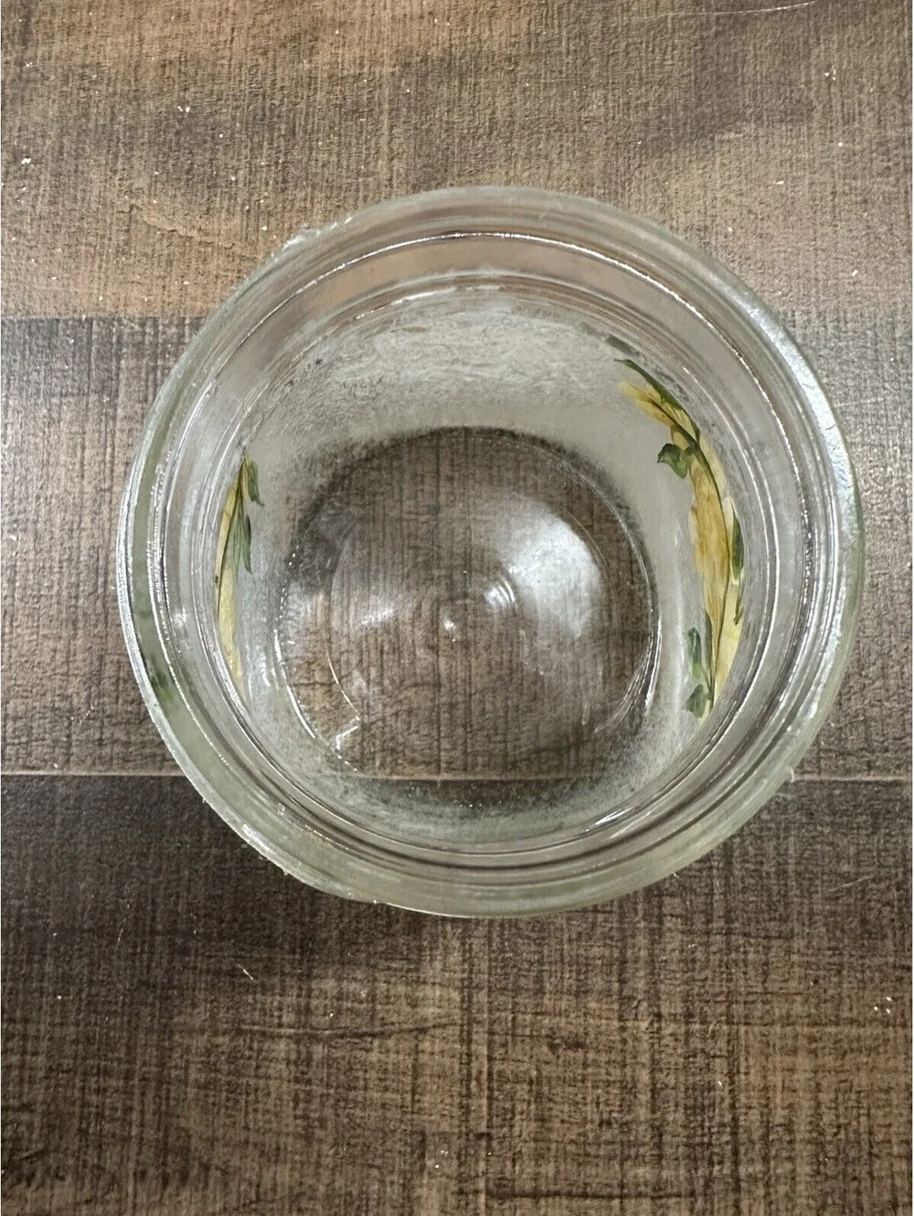 Vintage Hand-Painted Glass Jar with Floral Design